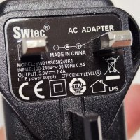 SWtec AC Power Adapter  100-240V 5V 2.4A - Захранващ адаптер 5 волта 2,4 ампера, снимка 2 - Ресийвъри, усилватели, смесителни пултове - 38192154