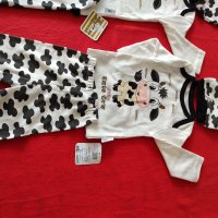 Намалено от 36лв Бебешки комплект от 3 части, боди ританки, шапка Крава, снимка 8 - Комплекти за бебе - 43844369