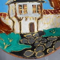 Рисувана чиния стара къща, снимка 2 - Декорация за дома - 43965594