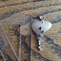 Сребърна висулка сърца (15), снимка 2 - Колиета, медальони, синджири - 38038678