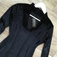 Нова Дълга черна рокля дълъг ръкав цепка макси голям размер XL 2XL 3XL 4XL 5XL официална елегантна, снимка 5 - Рокли - 38970993