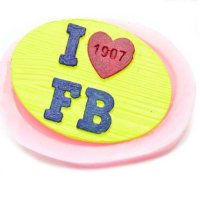 I ❤ FB лого надпис табела силиконов молд форма фондан гипс шоколад декор, снимка 1 - Форми - 44106499