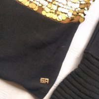 Елегантна черна блуза sonia by sonia rykiel, снимка 4 - Блузи с дълъг ръкав и пуловери - 32523619