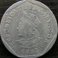 1 колон 1993, Салвадор, снимка 2 - Нумизматика и бонистика - 35528737