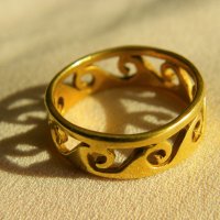 Позлатен сребърен пръстен, снимка 1 - Пръстени - 27752890