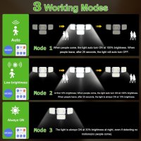 DSLebeen соларни LED прожектори със 2 сензора за движение - водоустойчив IP65, снимка 5 - Соларни лампи - 43734716