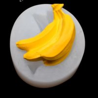 Банани Банан чепка силиконов молд форма фондан шоколад смола гипс, снимка 3 - Форми - 32252932