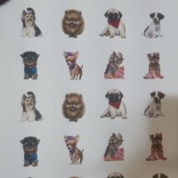 24 бр Куче Кучета Породи самозалепващи стикери за ръчна изработка за подарък, снимка 1 - Други - 37933798