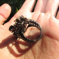 925 сребърен пръстен с опали №398, снимка 5 - Пръстени - 44086801