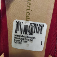 EU 38 Нови дамски тъмночервени сандали  платформа на American eagle, купени от Америка за $119, нови, снимка 9 - Сандали - 36476687