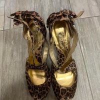 Уникални нови секси леопардови официални сандали на висок ток 40.5 номер , снимка 2 - Сандали - 36969249