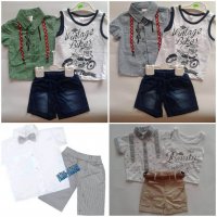Бебешки комплекти риза и дънки, снимка 1 - Комплекти за бебе - 32872560
