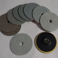 Комплект диамантени шкурки за полиране на гранит и мрамор,10 части, снимка 5 - Други инструменти - 36742828