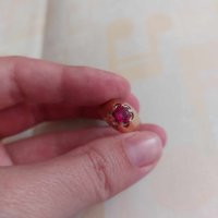 Руски златен пръстен с рубин, снимка 5 - Пръстени - 43453543