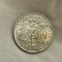 2 марки 1901 г, Германия / Прусия - сребърна монета, снимка 3 - Нумизматика и бонистика - 40150136