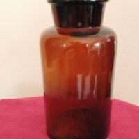 Стар аптекарски буркан, шише от цветно стъкло. , снимка 4 - Антикварни и старинни предмети - 43378895