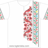 Тениска с щампа по оригинални мотиви на бродерии от Фолклорна област „Тракия“, снимка 2 - Български сувенири - 44874191