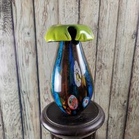 Голяма стъклена ваза - Разцъфване, снимка 2 - Вази - 39064034