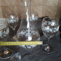 стъклен сервиз-гарафа с 4 чаши, снимка 3 - Сервизи - 36757935