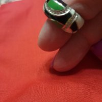 Намалявям  пръстен с пъстър емайл, снимка 4 - Пръстени - 32563540
