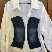 Бяла риза тип корсет отпред , снимка 3 - Ризи - 44894921
