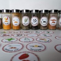 Етикети за подправки с декорация българска шевица