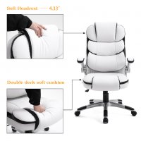 Ергономичен офис стол с мека седалка и облегалка YMS-2332-WHITE, снимка 6 - Столове - 35474639