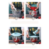 🤖 Кухненски робот-чопър с три остриета и ръчно предпазно заключване, снимка 4 - Аксесоари за кухня - 43202817