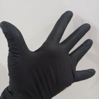 Нитрилни черни ръкавици, снимка 1 - Маникюр и педикюр - 35407958