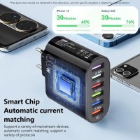 65W USB зарядно ,Бързо зареждане 6 порта Quick Charge 3.0, , снимка 14 - Оригинални зарядни - 42161743