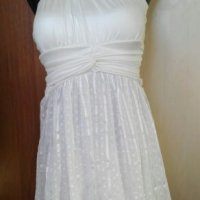 Кокетна бяла рокля 👗💎XS, S, М👗💎арт.110, снимка 2 - Рокли - 26742363