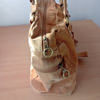 Кафява чанта от естествена кожа , снимка 3 - Чанти - 38576344