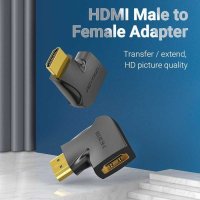 Адаптер HDMI Vertical Flat 270 градуса M/F - Vention, снимка 2 - Кабели и адаптери - 43022165