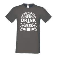 Мъжка тениска Save Water Drink Beer 2,Бира,Бирфест,Beerfest,Подарък,Изненада,Рожден Ден, снимка 12 - Тениски - 36387420