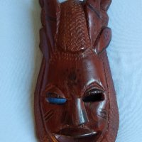 Стара африканска махагонова маска, снимка 1 - Антикварни и старинни предмети - 43946341