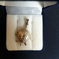 Висулка костенурка от сребро, снимка 2 - Колиета, медальони, синджири - 28042633