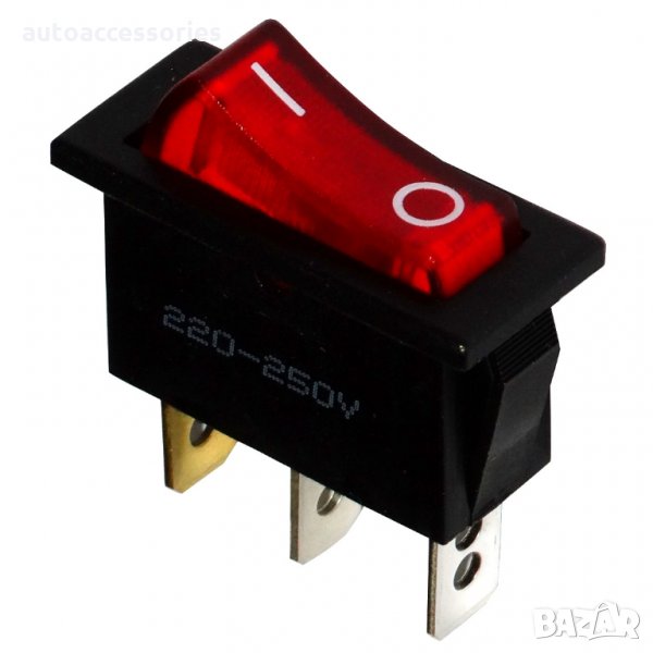 3000047098 Клавишен превключвател AERZETIX, тип Rocker, правоъгълен, позиции: 2, SPST, OFF-ON, 10A/2, снимка 1