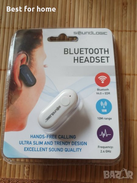 Хендсфри слушалка Саундлоджик- бяла, снимка 1