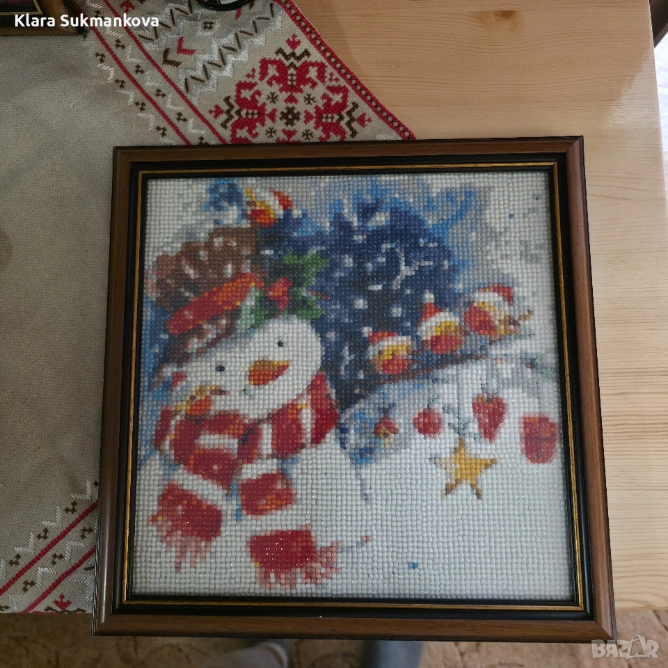  диамантен гоблен с снежен човек , снимка 1