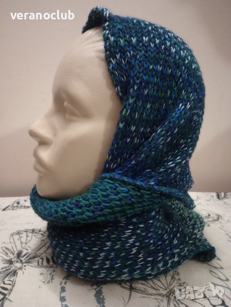 Шал Синьо-зелен Дамски, снимка 1