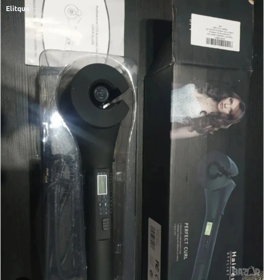 ✨ Високотехнологична керамична преса за къдрене на коса с LED дисплей – черна ✨, снимка 1