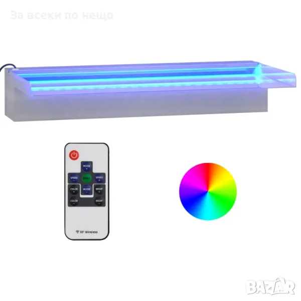 Преливник за водопад с RGB LED, неръждаема стомана, 45 см Код P325, снимка 1