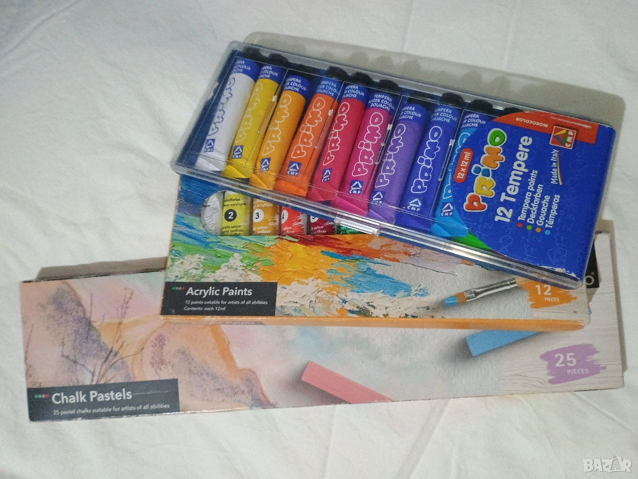 Комплект бой за рисуване-темперни/акварелни/пастели, снимка 1