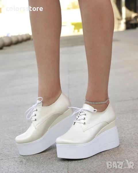 Обувки на платформа - бяла перла - 120K

, снимка 1