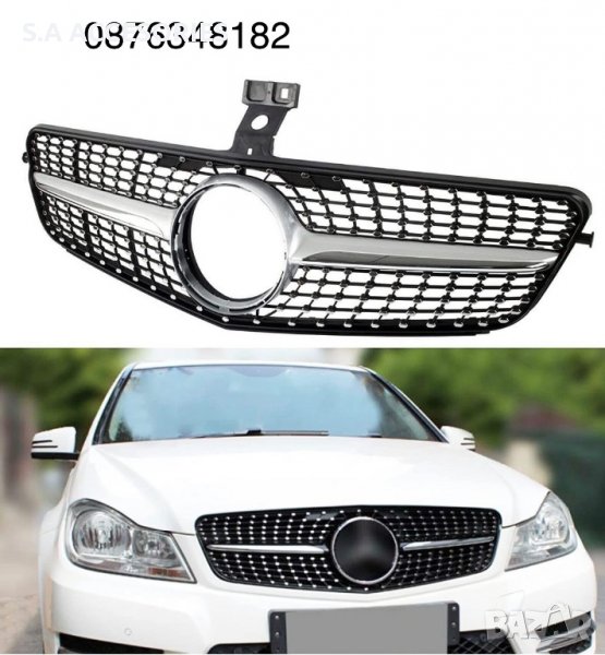 Предна решетка Диамант Mercedes-Benz W204 08-13г, снимка 1