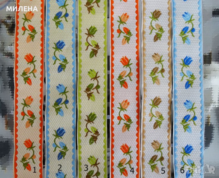 УКРАСИТЕЛНА ТЕКСТИЛНА ЛЕНТА - ЛАЛЕ, снимка 1