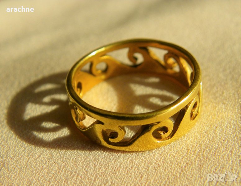 Позлатен сребърен пръстен, снимка 1