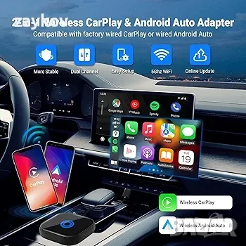 AAAUTOSHOP 2 в 1 безжичен адаптер за CarPlay и Android Auto, безжичен ключ за кола, снимка 1