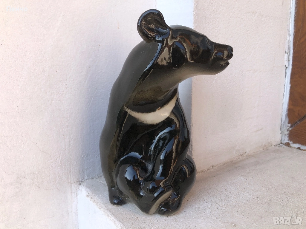 стара порцеланова фигурка МЕЧКА - Ломоносов /ЛФЗ/, снимка 1