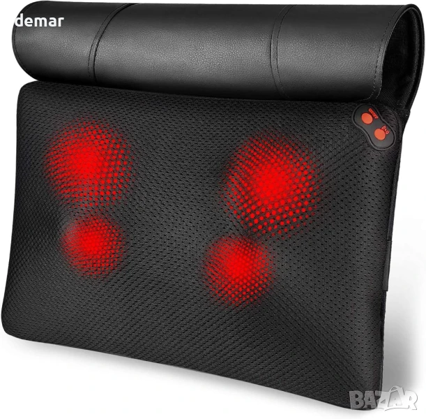 WOQQW Масажна възглавница с топлина, Шиацу масажор, Дълбок масаж, снимка 1